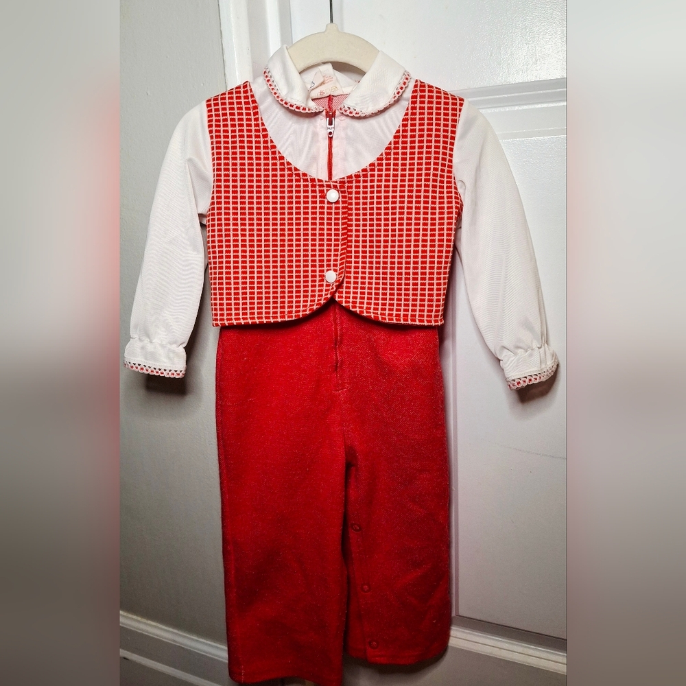Vintage 80s ❤️Charming Original One-Piece Outfit Made in Canada (2T)